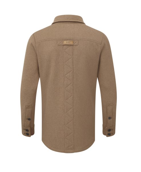 Men’s heavy weight merino shirt in camel