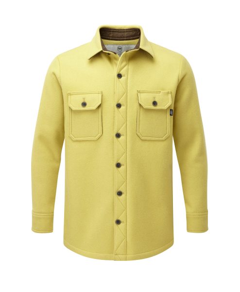 McNair Men's heavyweight merino Mountain shirt in English Mustard