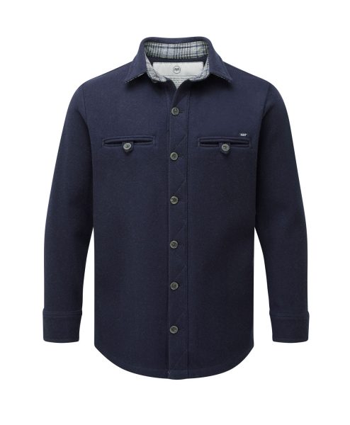 McNair Men's midweight merino Fell Shirt in Classic Navy