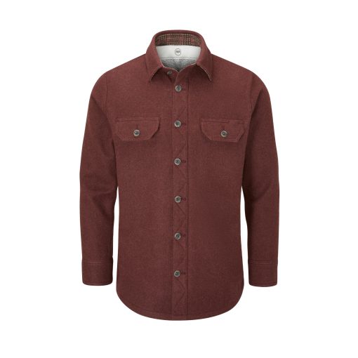 McNair men's merino Ridge shirt in Rosewood