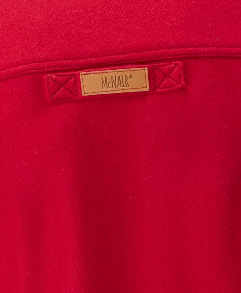 McNair Chilli Red merino Gilet - back label