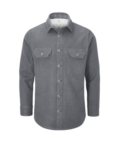 McNair Men's merino Ridge Shirt in Ash grey