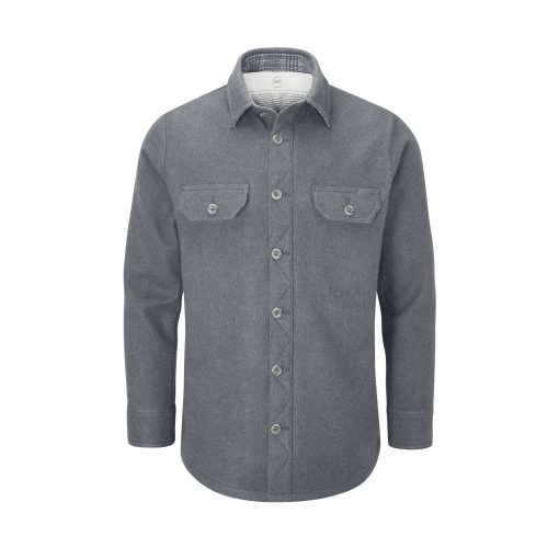 McNair Men's merino Ridge Shirt in Ash grey